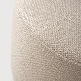 Barrow Round Upholstered Pouf Footstool in Off - White