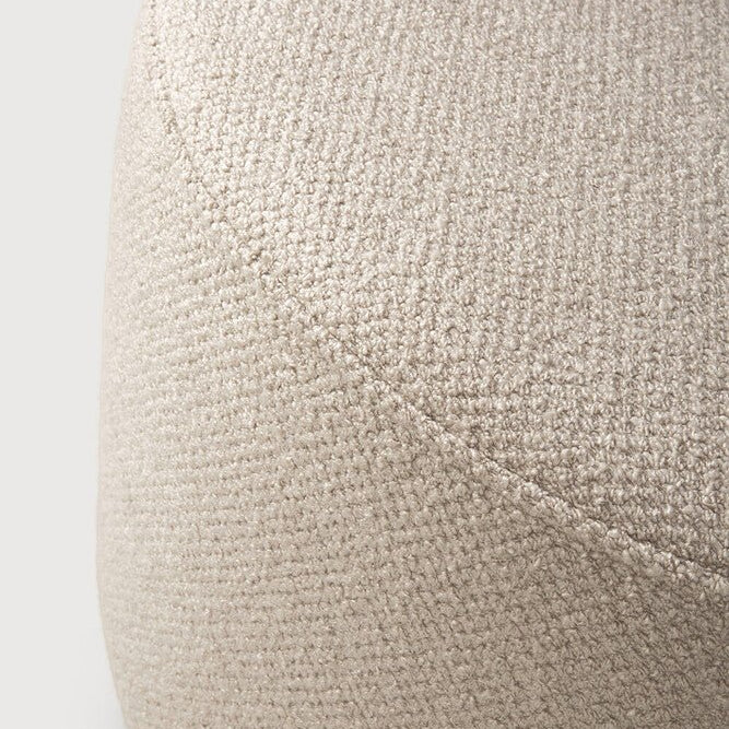 Barrow Round Upholstered Pouf Footstool in Off - White