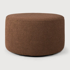 Barrow Round Upholstered Pouf Footstool in Copper