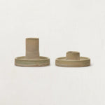 Reactive Glaze Stoneware Taper Candle Holders, Set of 2