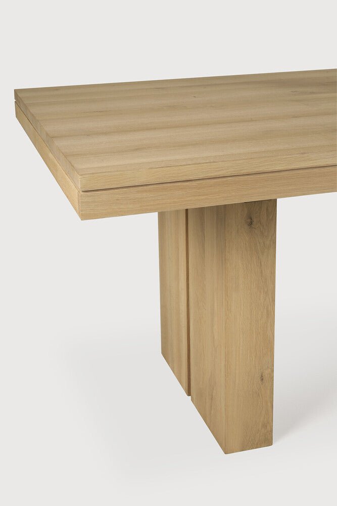 Double Extendable Oak Wood Dining Table