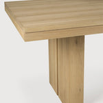 Double Extendable Oak Wood Dining Table