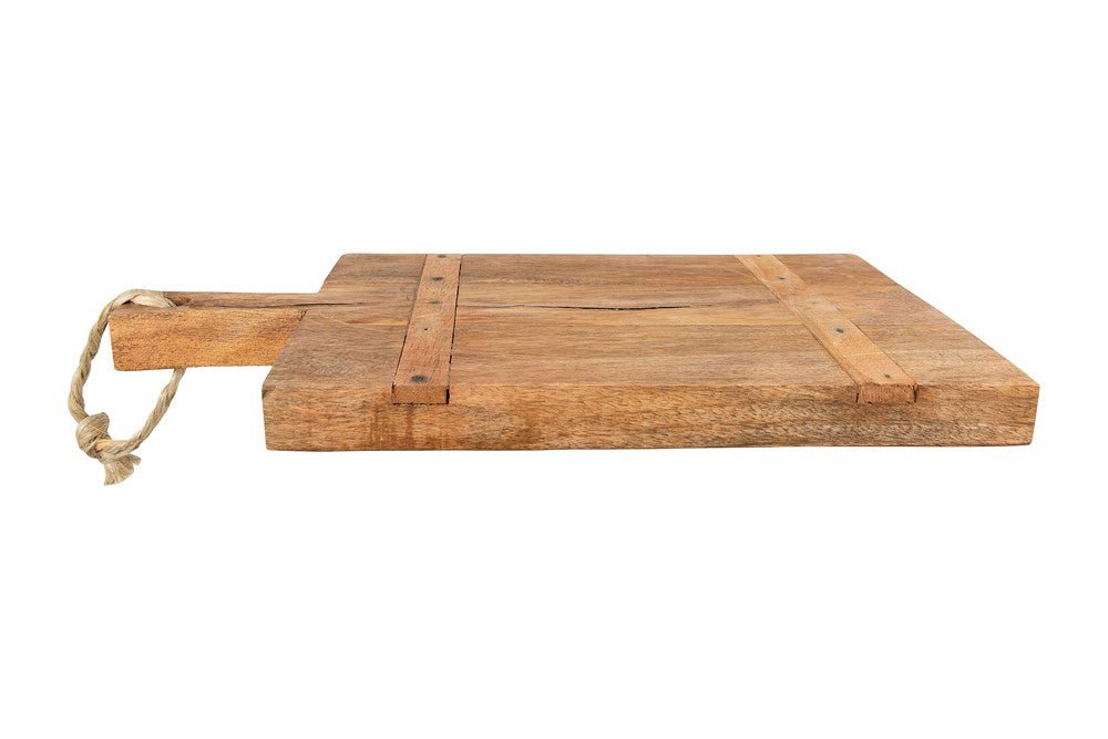 Mango Wood Appetizer Tray with Rope Handle