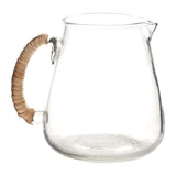 Emily Glass Pitcher with Rattan - Wrapped Handle