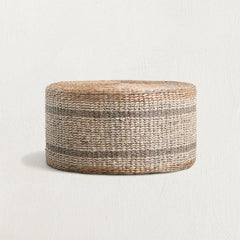 Water Hyacinth + Seagrass Round Pouf Ottoman