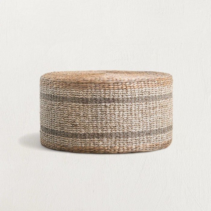 Water Hyacinth + Seagrass Round Pouf Ottoman