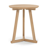 Tripod Small Round Side Table, Oak