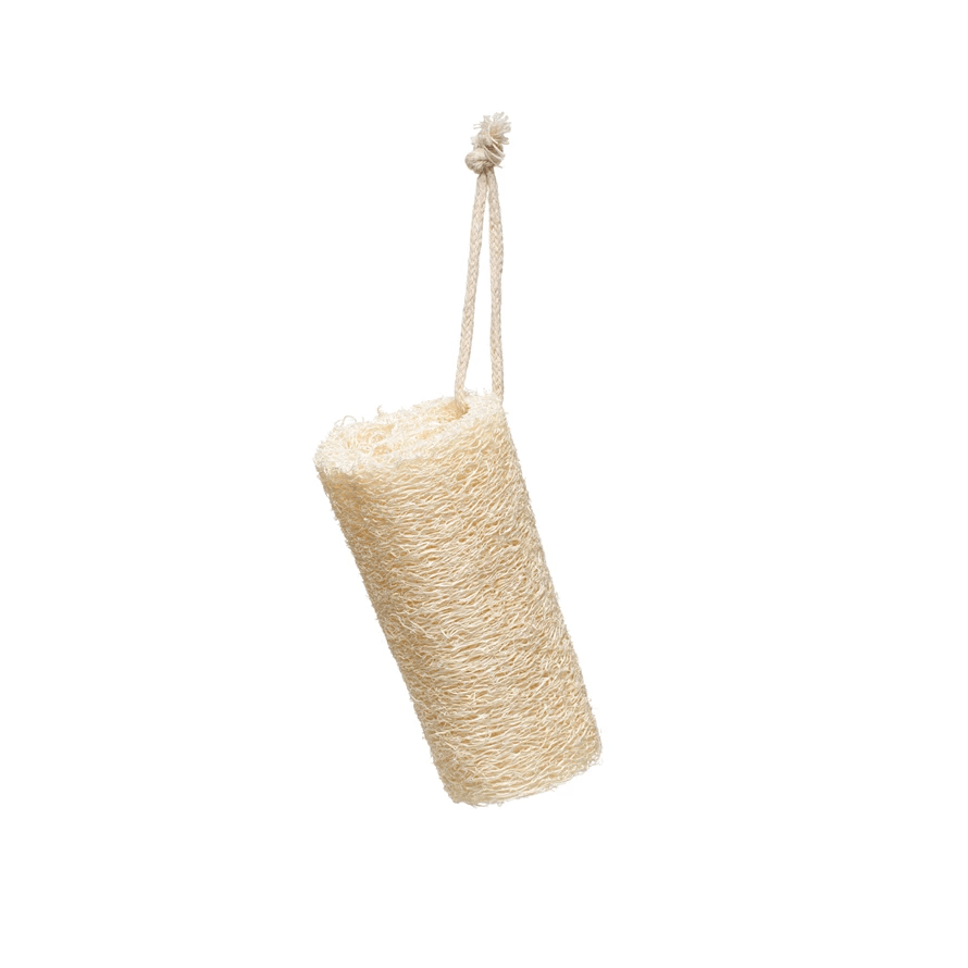 Loofah Brush with Cotton Rope Hanger, Natural