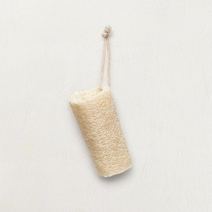 Loofah Brush with Cotton Rope Hanger, Natural