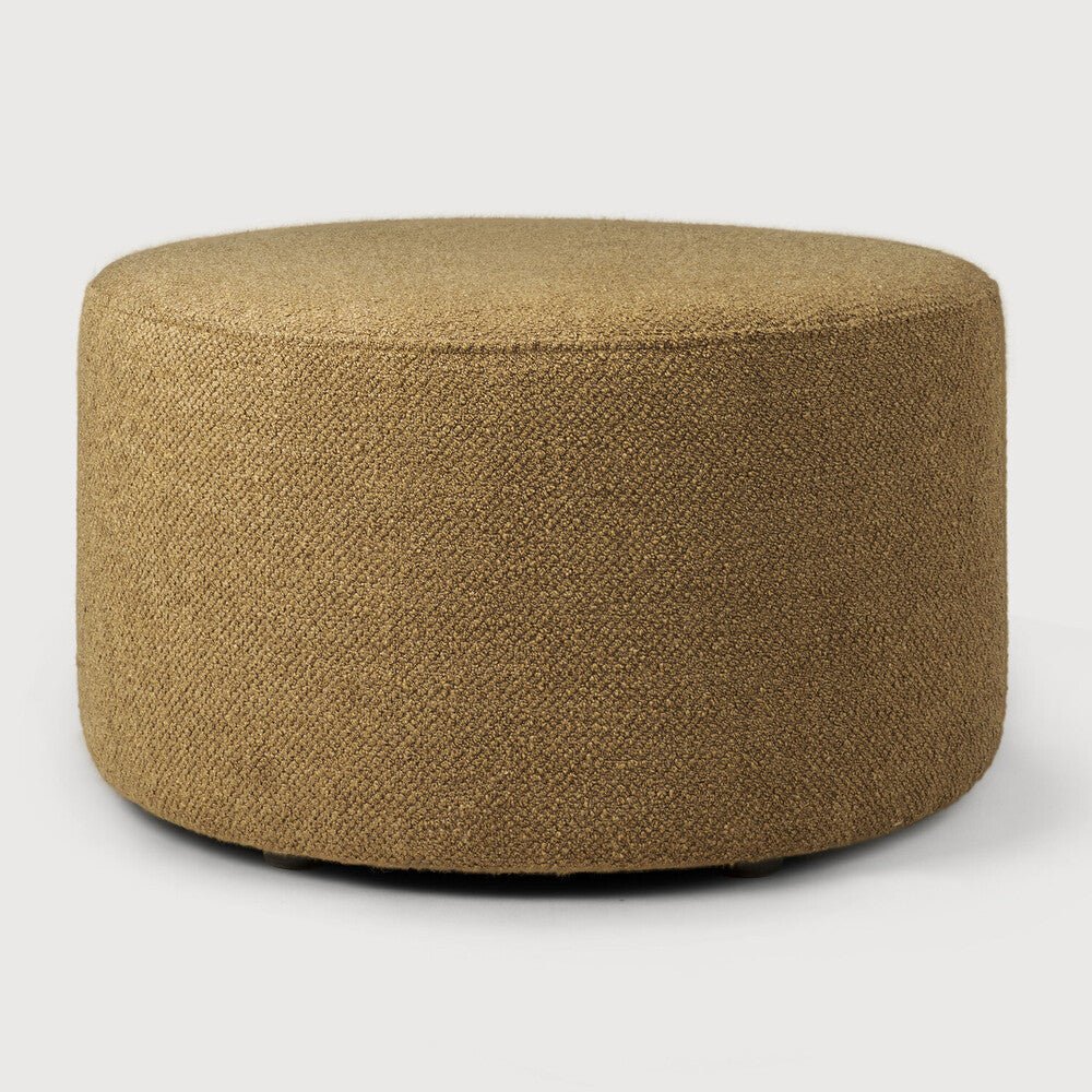 Barrow Round Upholstered Pouf Footstool in Ginger