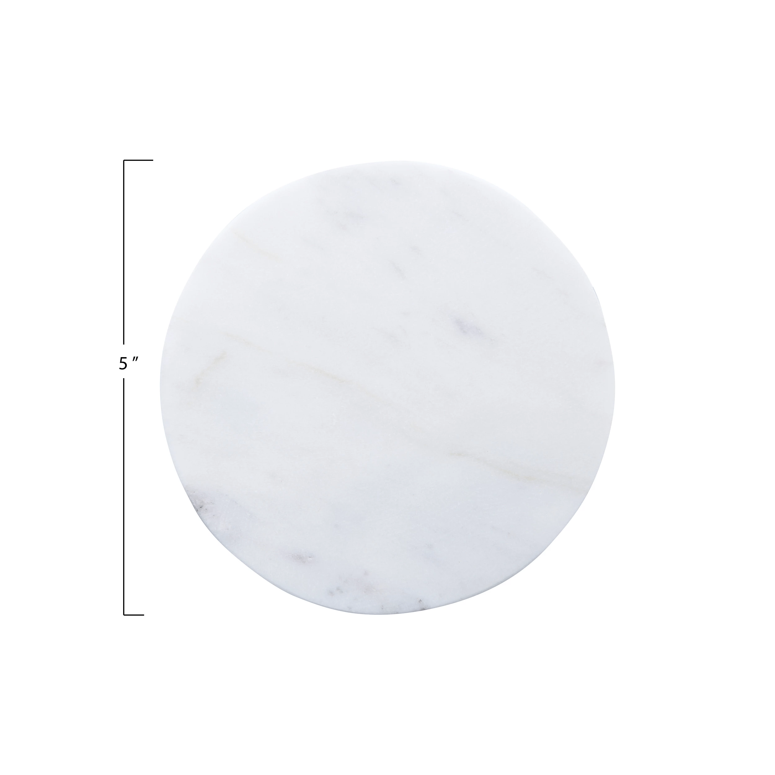 Marble Coaster Set with Wood Base, Set of 4