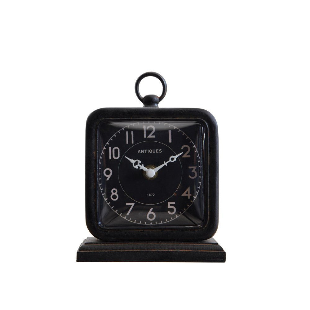 Vintage - Style Pewter Table Clock