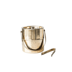 Brass Ice Bucket with Tongs