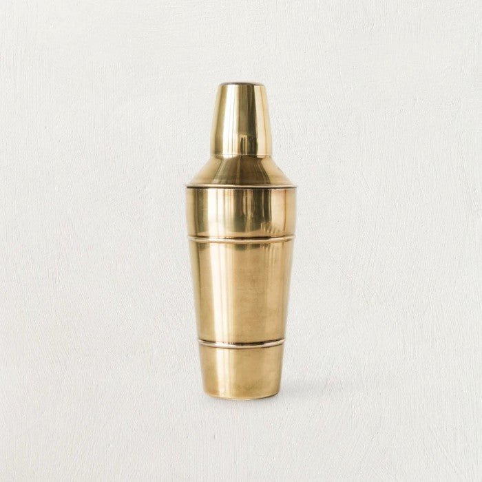 Stainless Steel Cocktail Shaker with Brass Finish