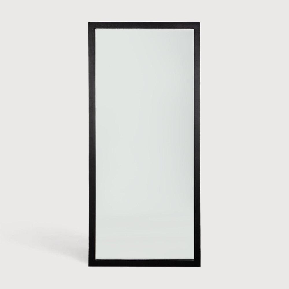 Light Frame Black Oak Floor Mirror