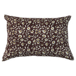 Inaya Linen Floral Throw Pillow Cover, Ruby on White