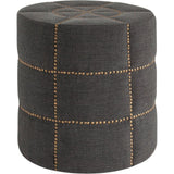 Lance Nail Head Trimmed Grey Ottoman