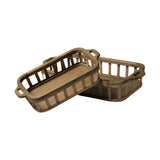 Laurel Wooden Nesting Tray Baskets, Set of 2