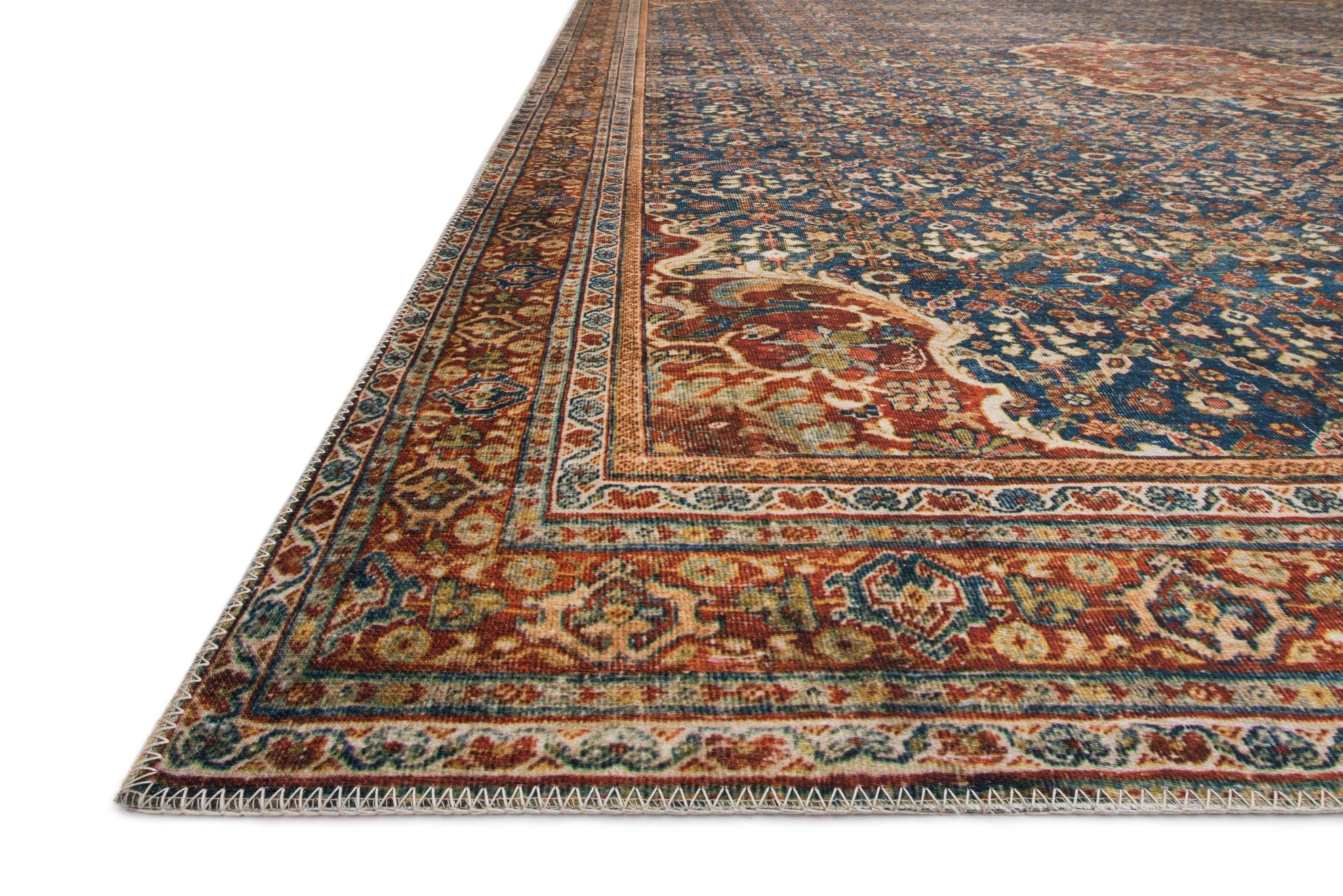 Loloi II Layla Cobalt Blue / Spice Rug