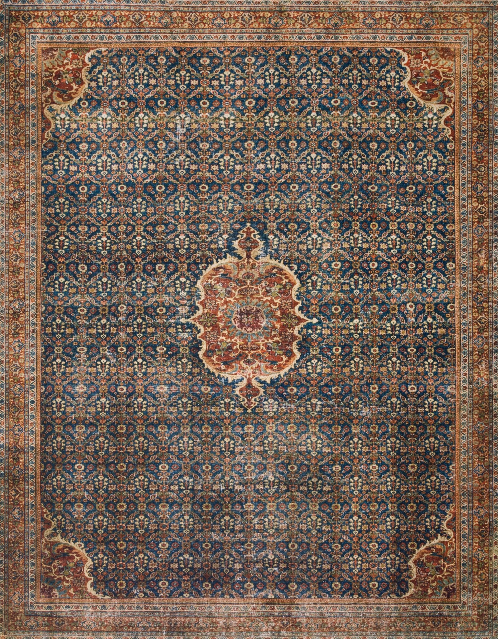 Loloi II Layla Cobalt Blue / Spice Rug