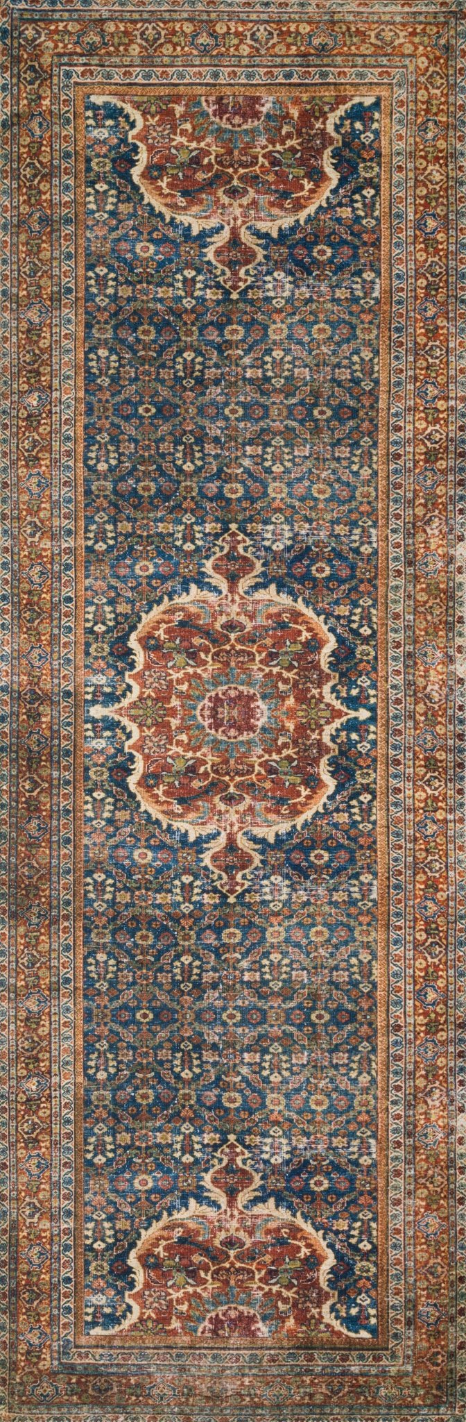 Loloi II Layla Cobalt Blue / Spice Rug