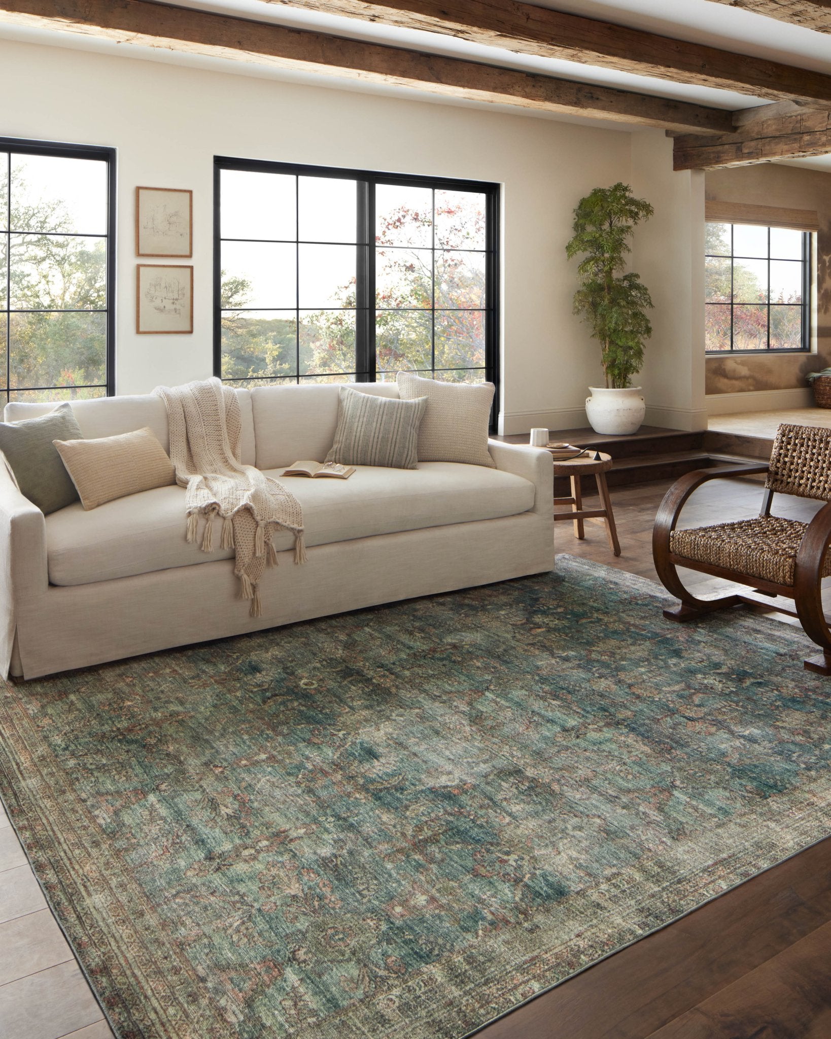 Magnolia Home by Joanna Gaines x Loloi Banks Ocean / Spice Rug