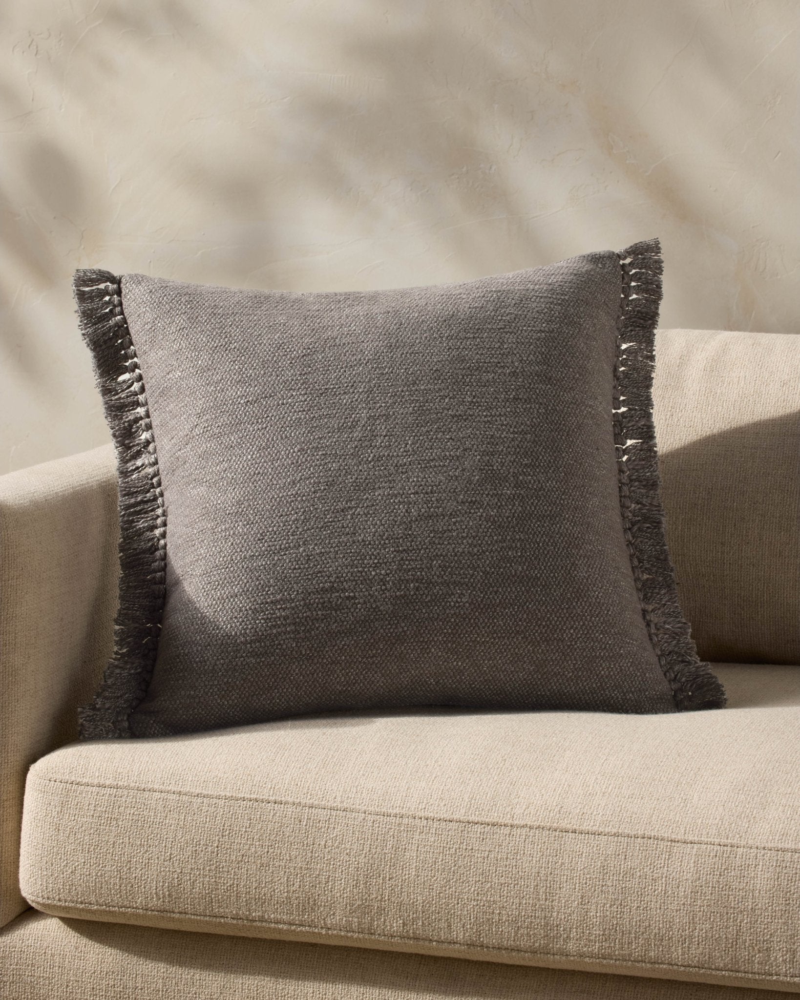 Magnolia Home by Joanna Gaines x Loloi Jett PMH0063 Grey 13'' x 21'' Cover Only Pillow