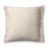 Magnolia Home by Joanna Gaines x Loloi Jett PMH0063 Ivory 22'' x 22'' Cover Only Pillow