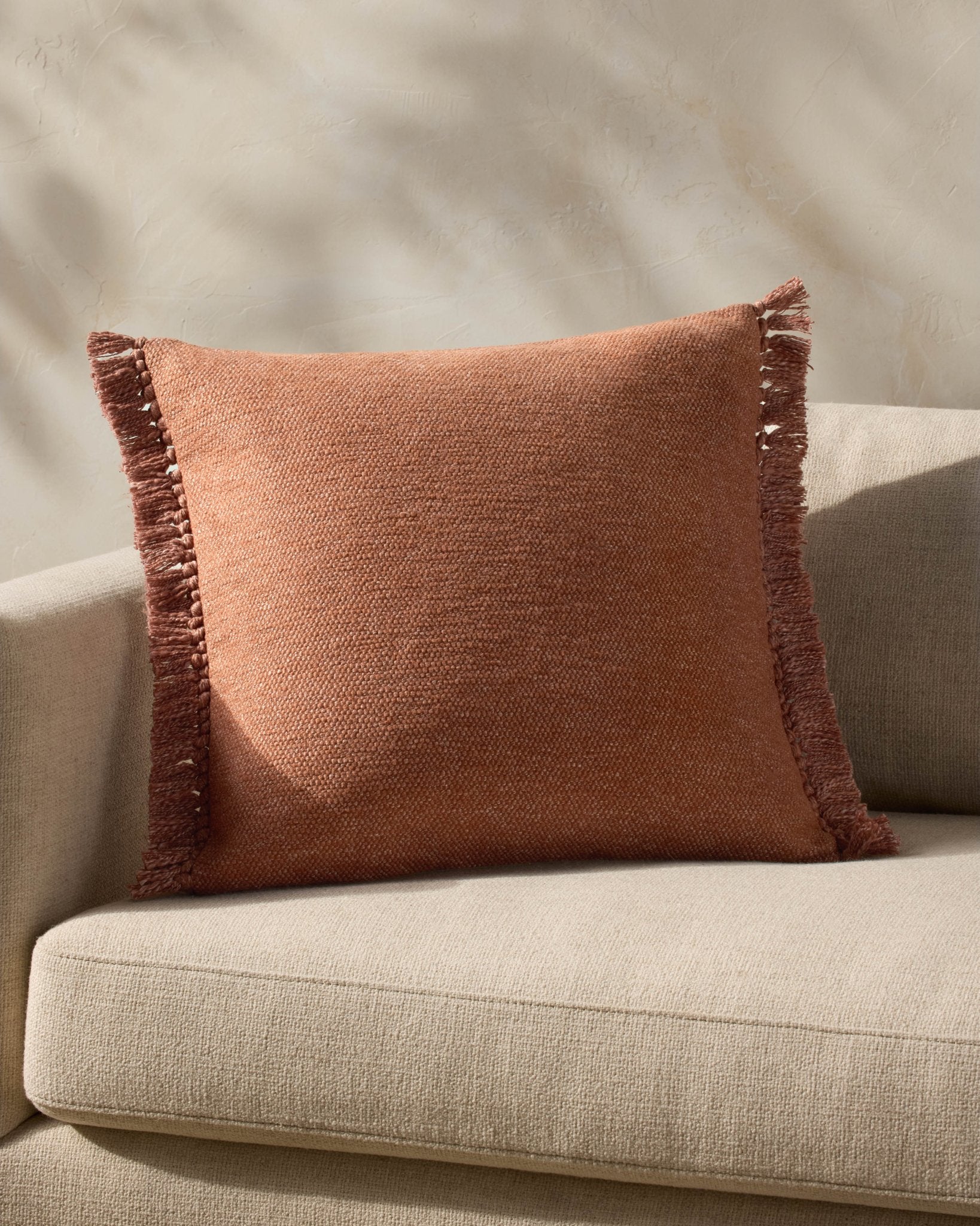 Magnolia Home by Joanna Gaines x Loloi Jett PMH0063 Rust 22'' x 22'' Cover Only Pillow