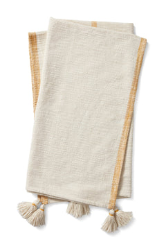 Magnolia Home by Joanna Gaines x Loloi TMH0001 Ivory / Ochre Throw Blanket