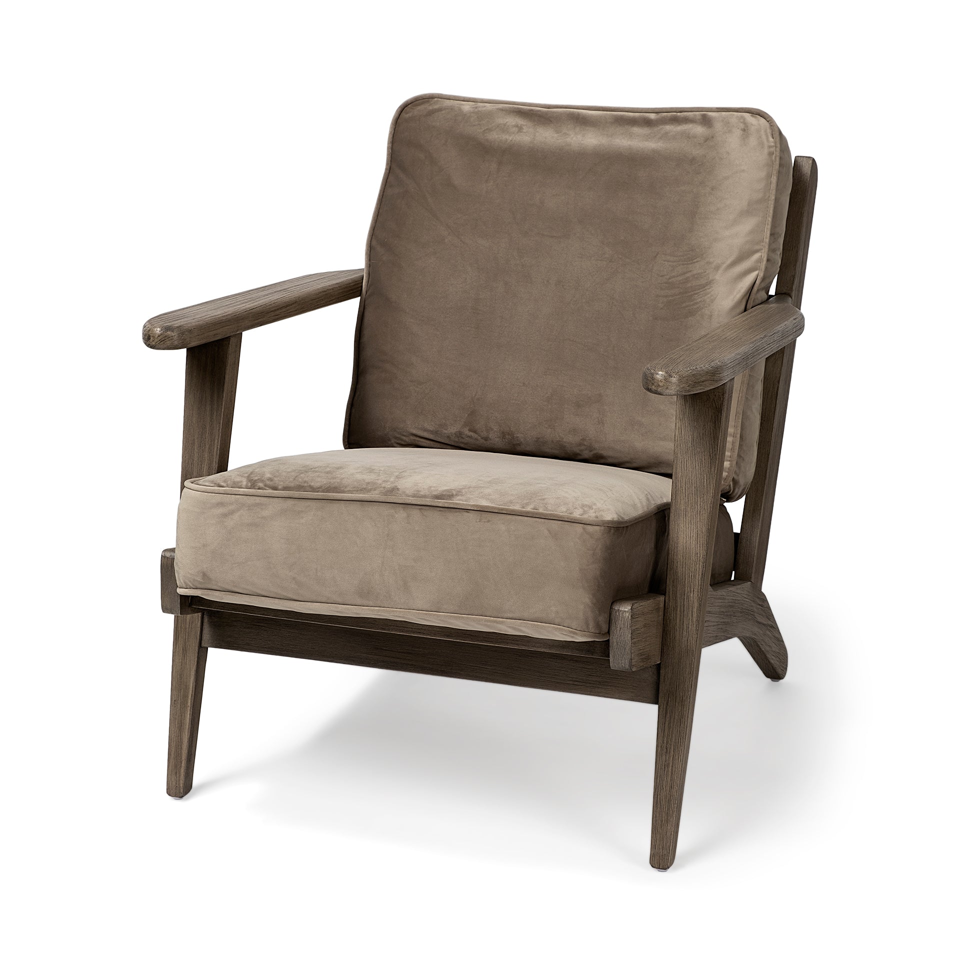 Olivia Brown Velvet Accent Chair