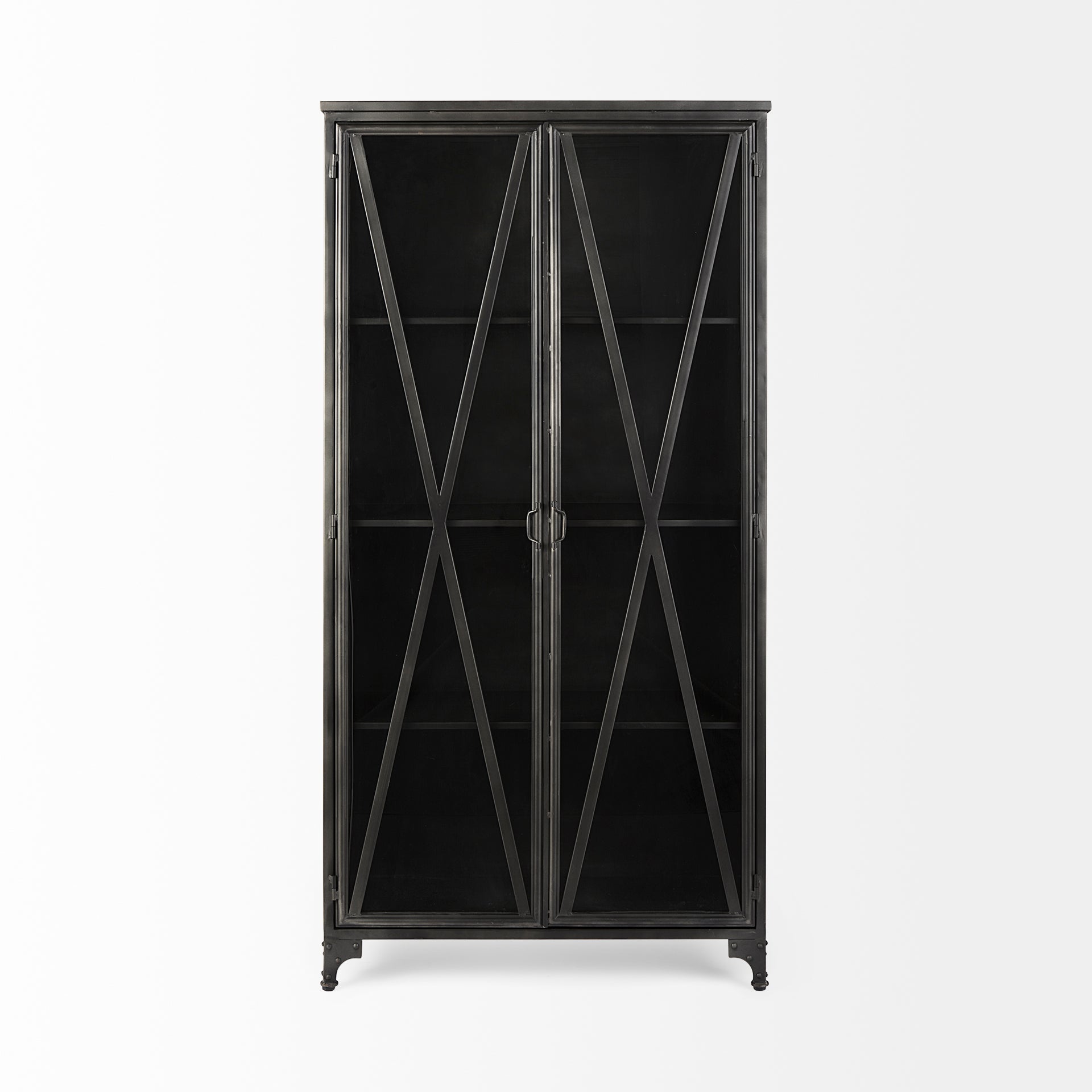 Peter Black Metal Display Cabinet with Glass Doors