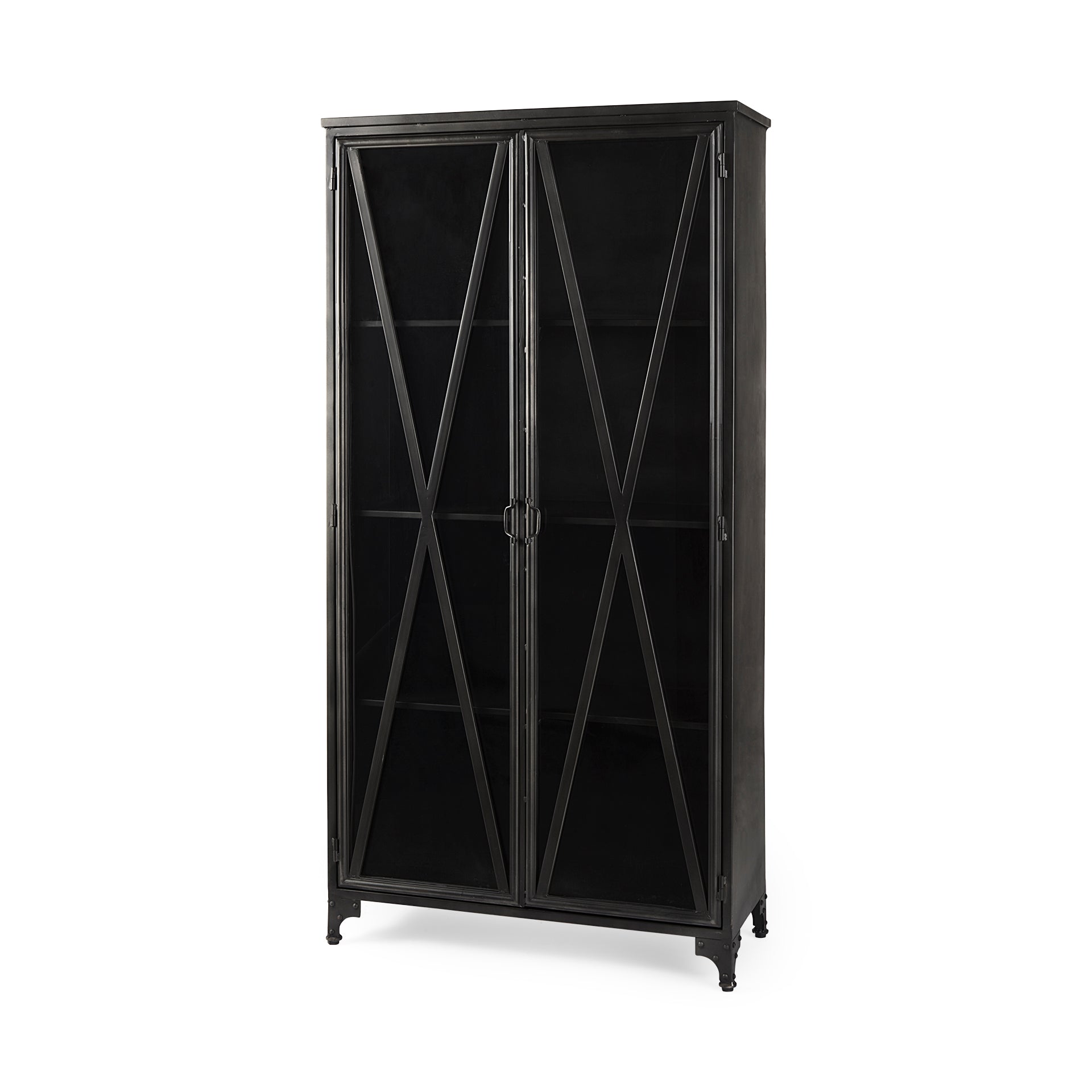 Peter Black Metal Display Cabinet with Glass Doors