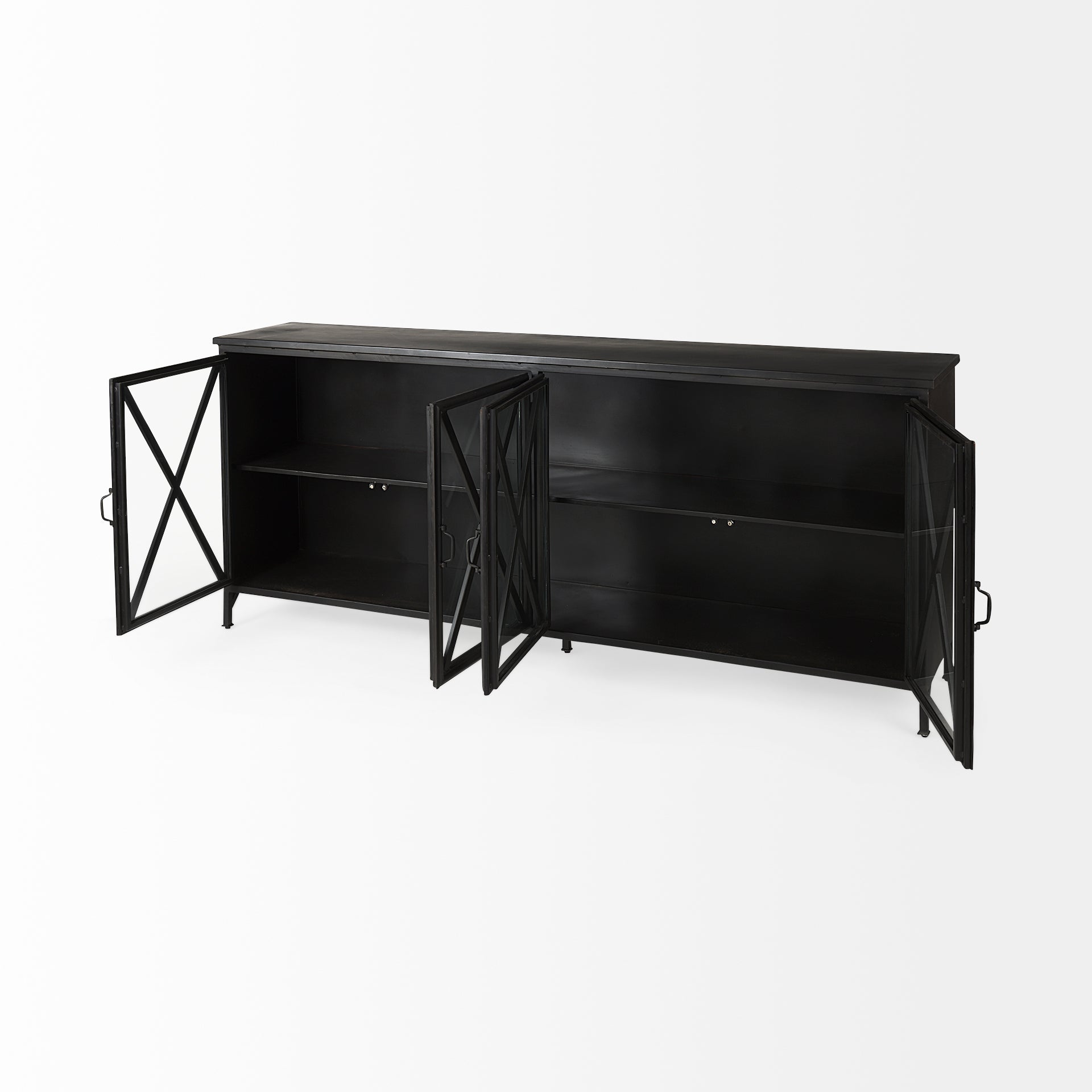 Peter Black Metal Sideboard with Glass Doors