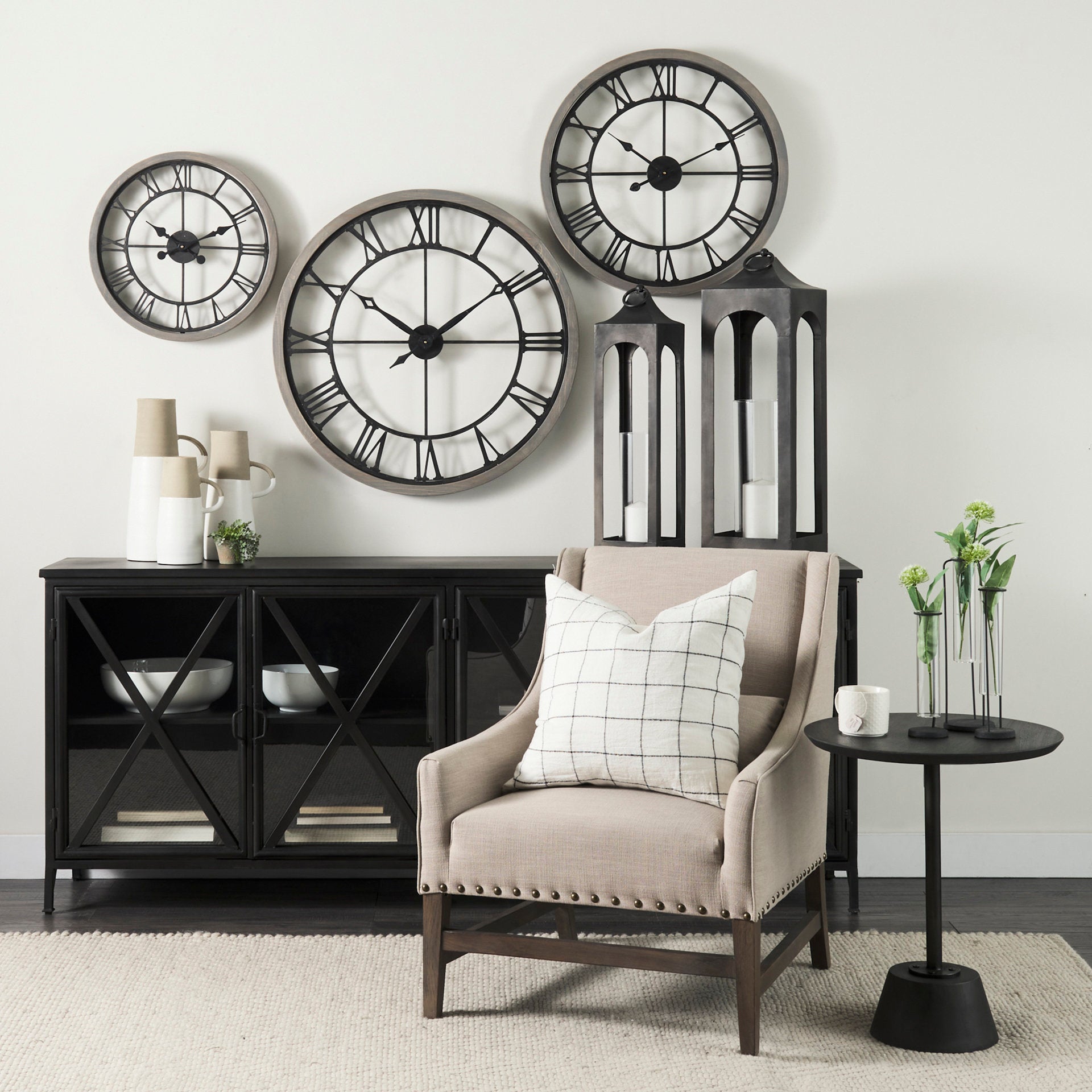 Peter Black Metal Sideboard with Glass Doors