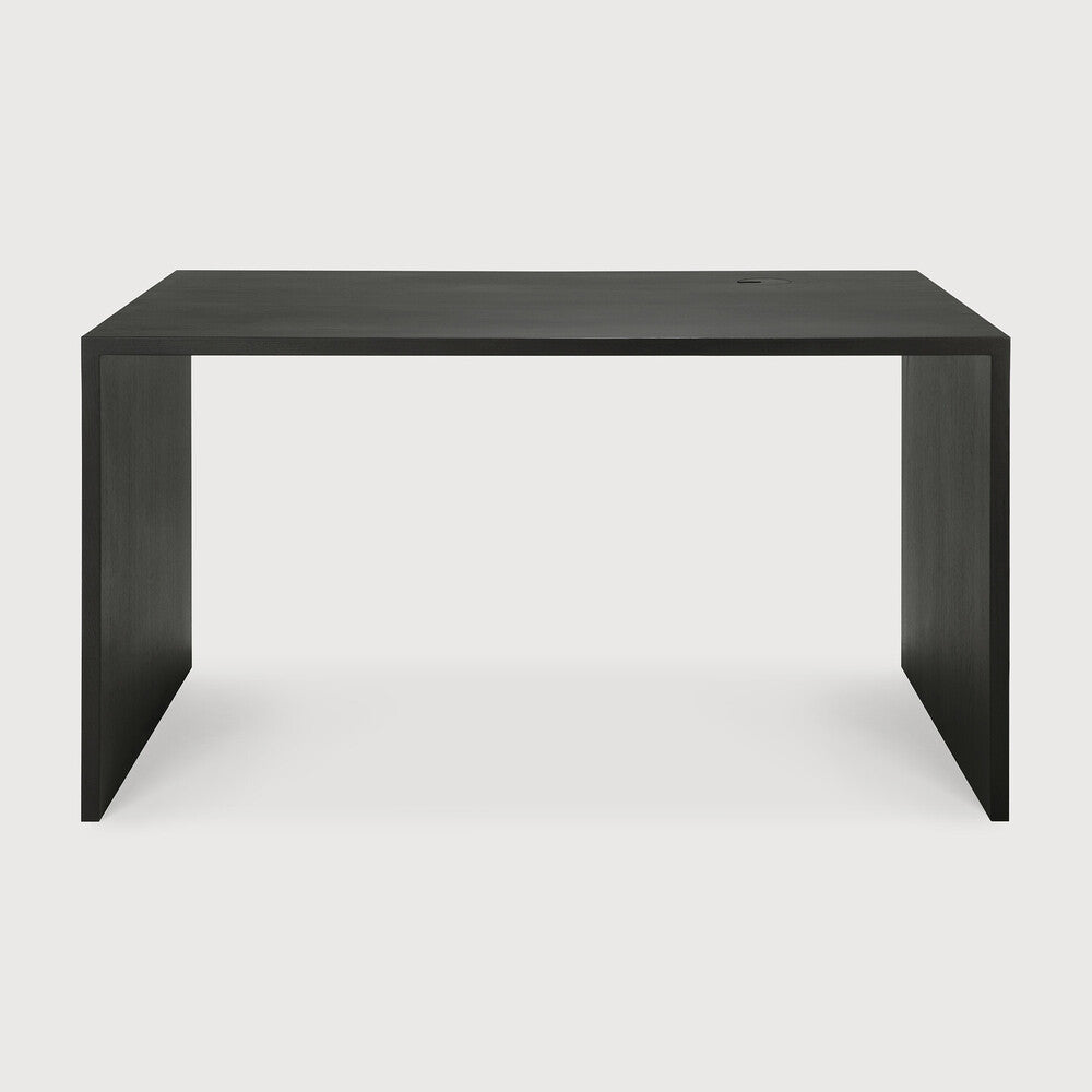 U Desk in Black Oak