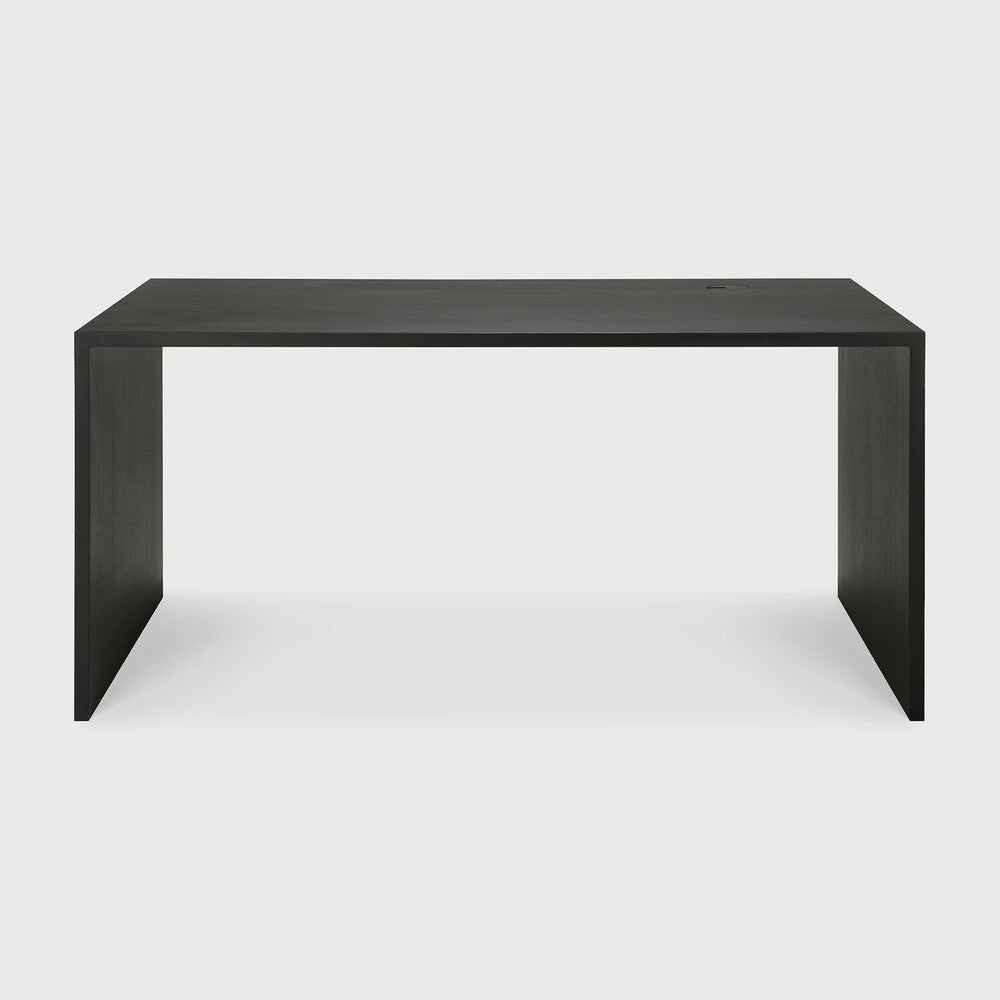 U Desk in Black Oak