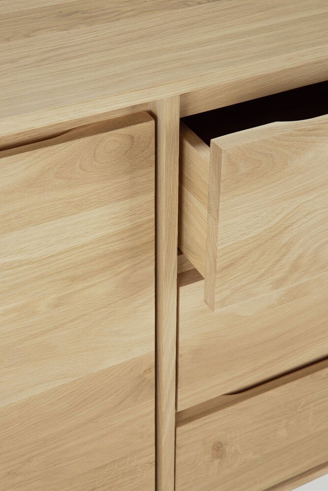 Wave Solid Wood Sideboard Storage Cabinet