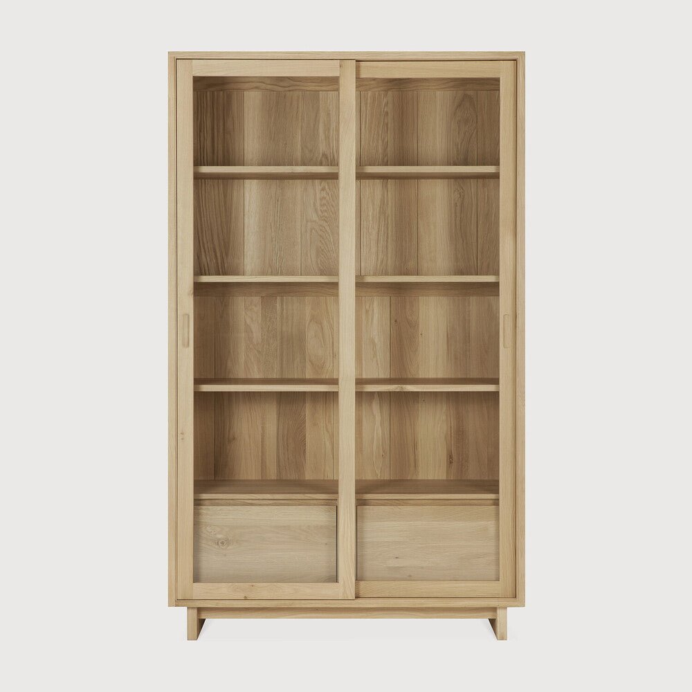 Wave Solid Wood Curio Display Cabinet