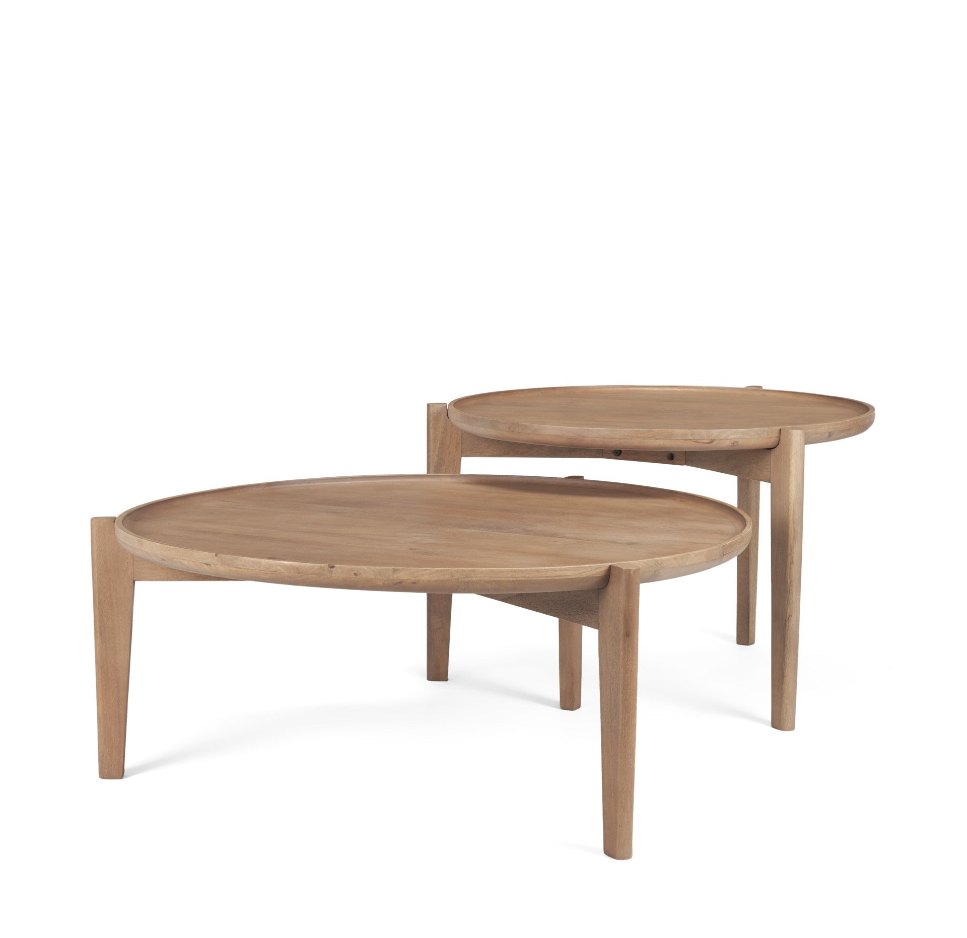 Round Wood Nesting Coffee Tables