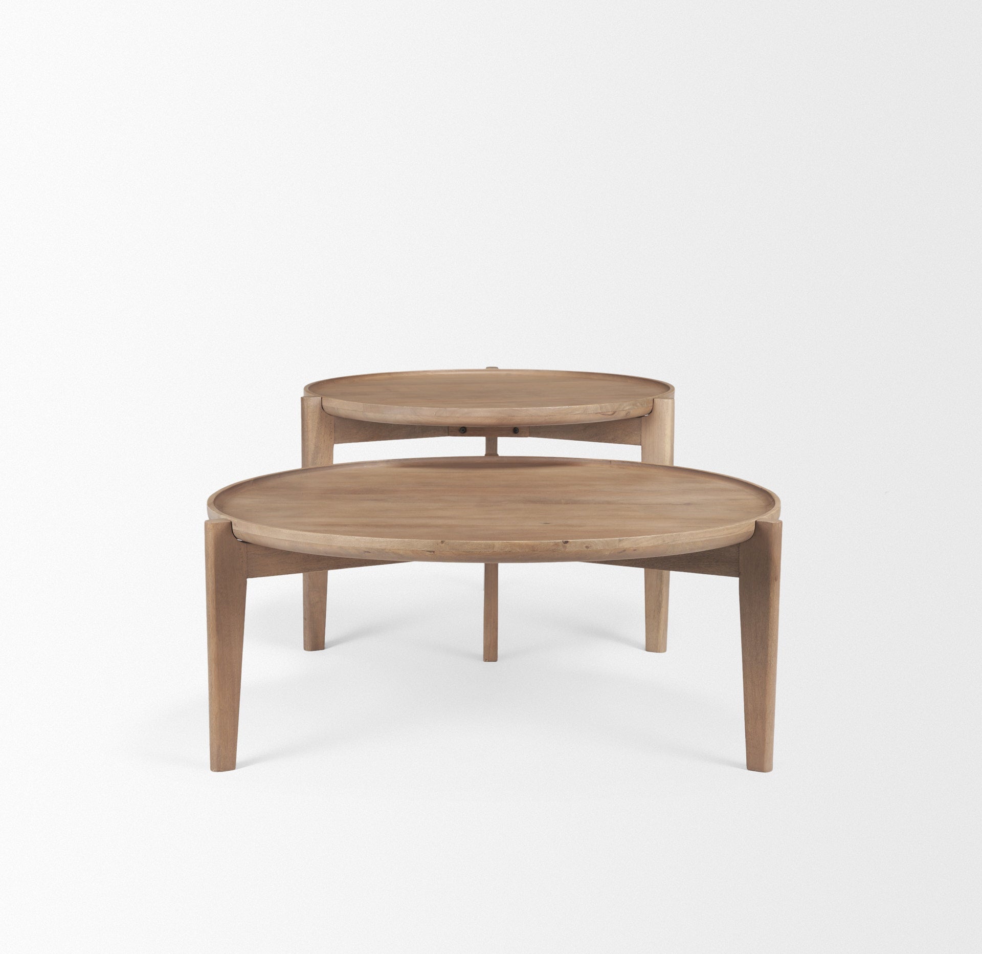 Round Wood Nesting Coffee Tables