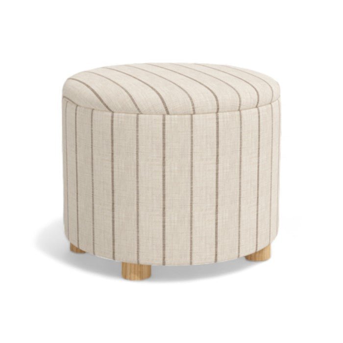 Upholstered Small Round Storage Ottoman