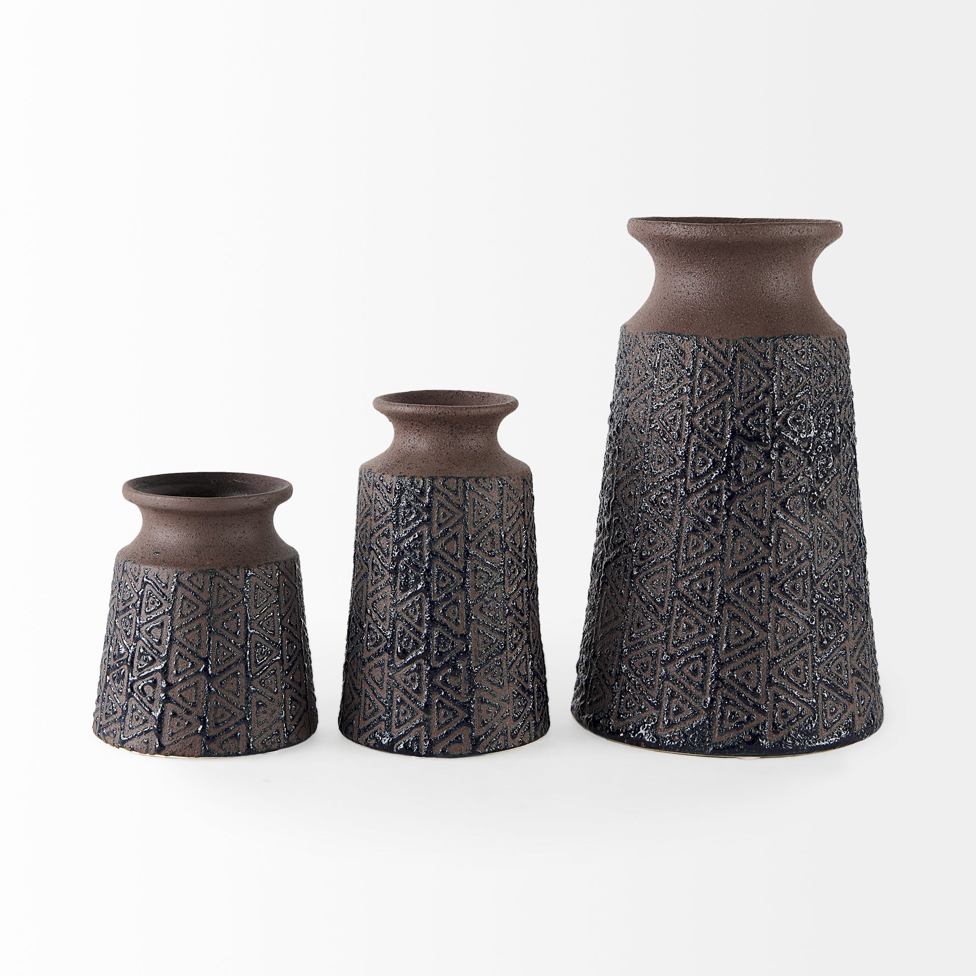 Sera Geometric Patterned Ceramic Vase, Medium