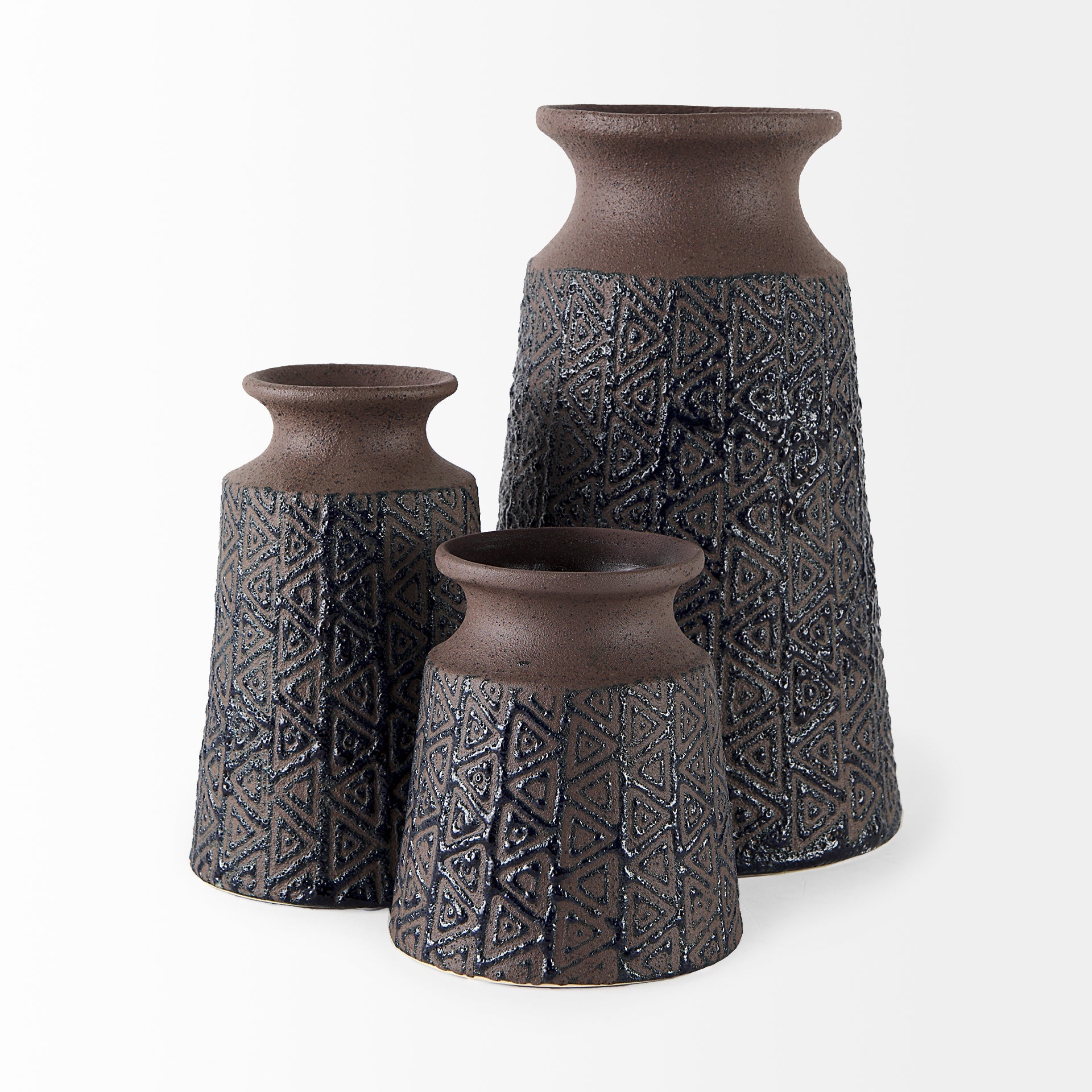 Sera Geometric Patterned Ceramic Vase, Small