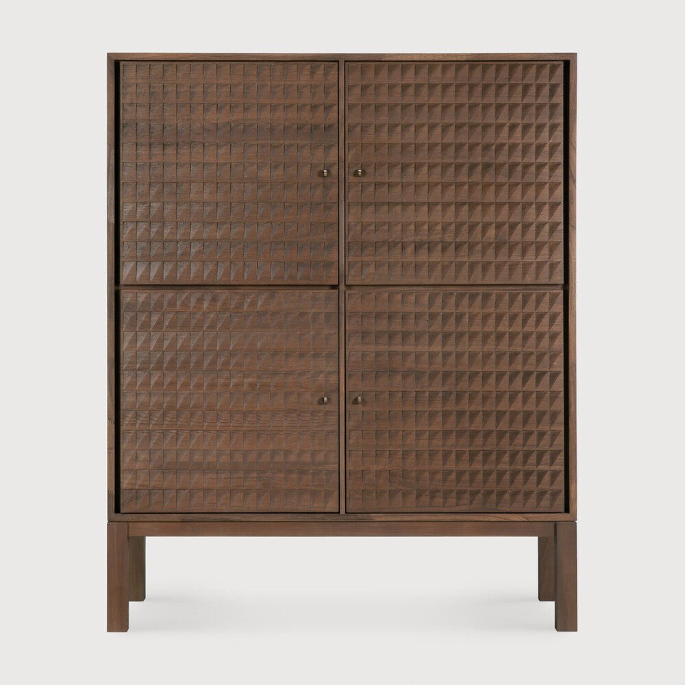 Sono Carved Wood Modern Storage Cabinet