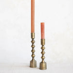 Taper Candle Holders, Antique Gold Finish, Set of 2