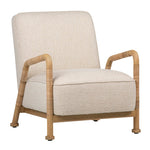 Waylon Accent Chair in Boucle and Rattan