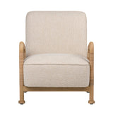 Waylon Accent Chair in Boucle and Rattan