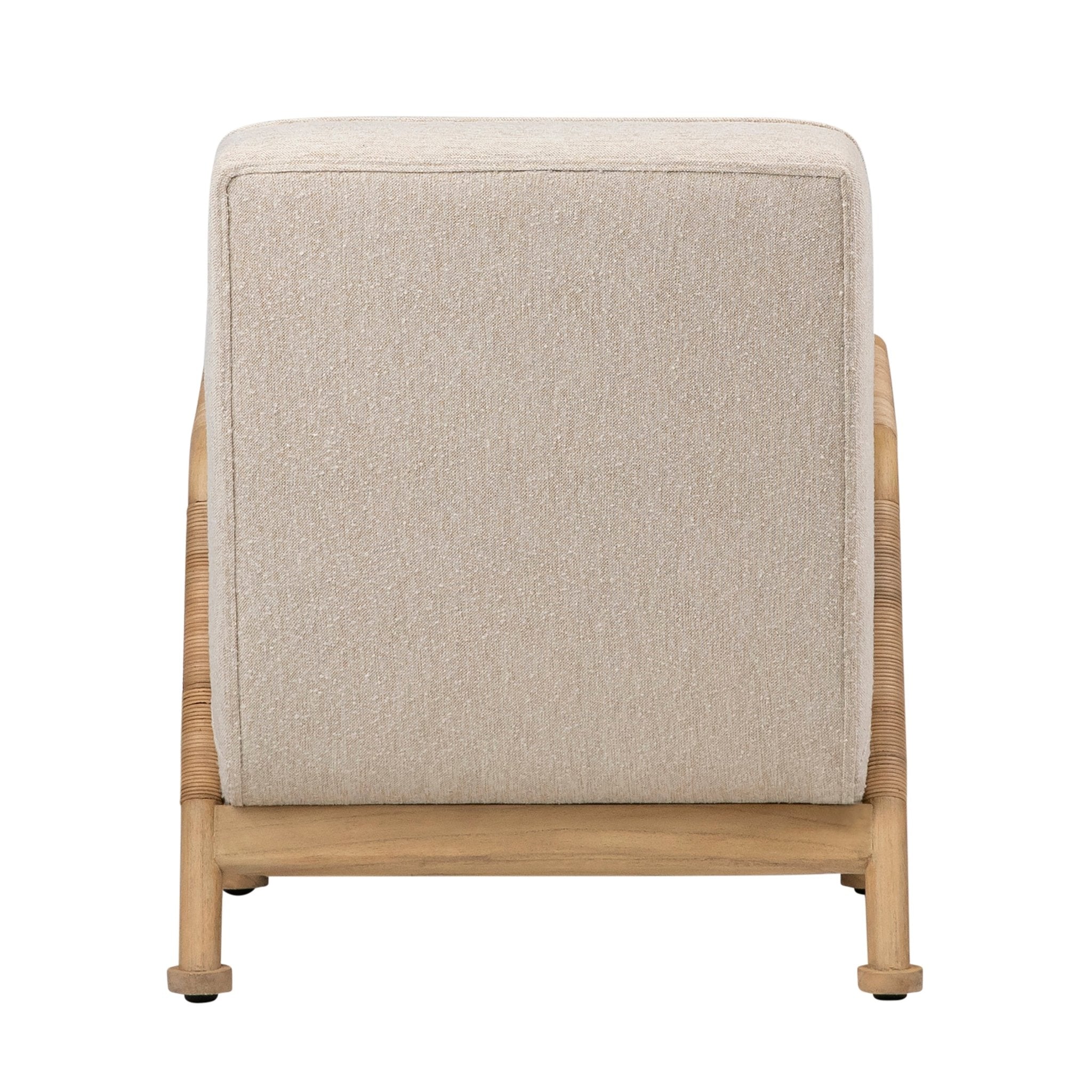 Waylon Accent Chair in Boucle and Rattan