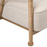 Waylon Accent Chair in Boucle and Rattan